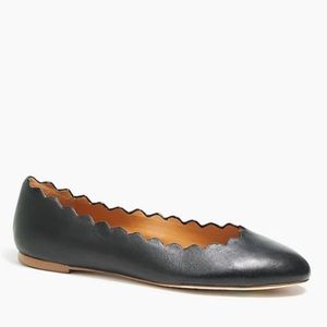 J.Crew scalloped black flats